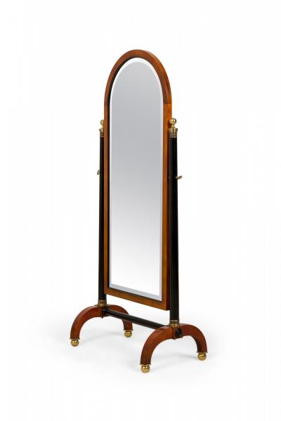 French Empire Style Arched Cheval Mirror