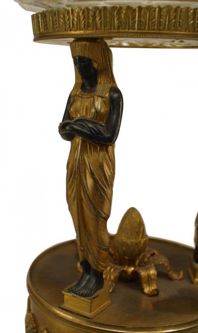French Empire Style Bronze Dore Egyptian Compote