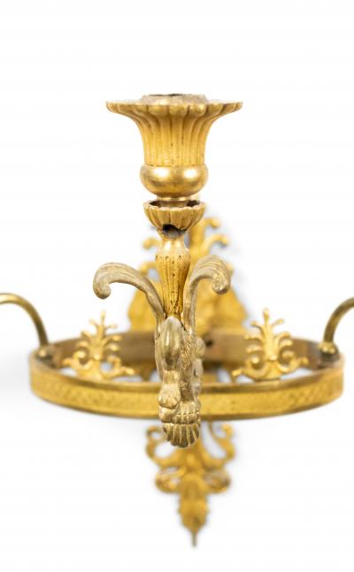 French Empire Style Bronze Dore Lion Head Wall Sconce