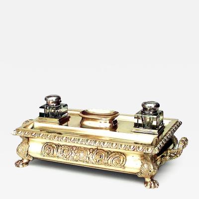 French Empire Style Bronze Double Inkwell