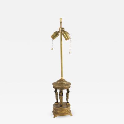 French Empire Style Bronze Egyptian Lamp