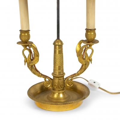 French Empire Style Bronze Swan Table Lamp
