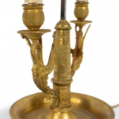 French Empire Style Bronze Swan Table Lamp