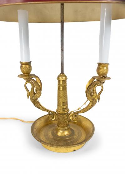 French Empire Style Bronze Swan Table Lamp
