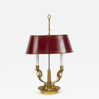 French Empire Style Bronze Swan Table Lamp
