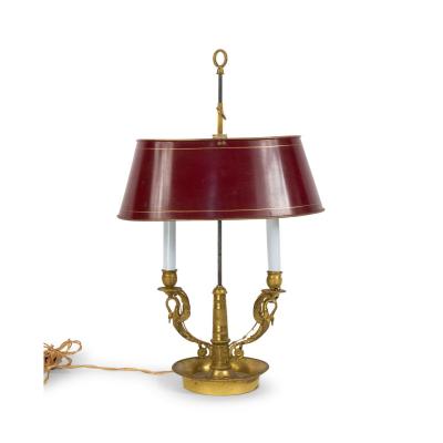 French Empire Style Bronze Swan Table Lamp