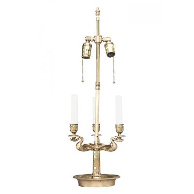 French Empire Style Bronze Swan Table Lamp