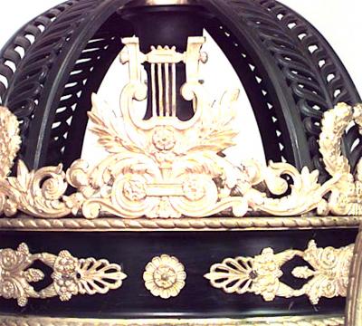 French Empire Style Bronze and Dore Trim Arm Chandelier