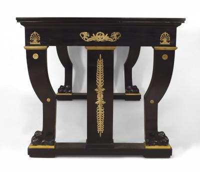 French Empire Style Ebonized Mahogany Writing Table