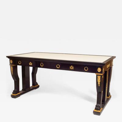 French Empire Style Ebonized Mahogany Writing Table