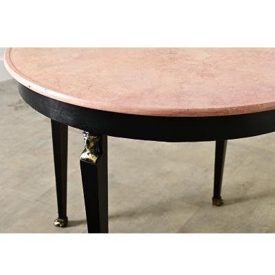 French Empire Style Ebonized Marble Top Center Table