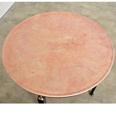 French Empire Style Ebonized Marble Top Center Table