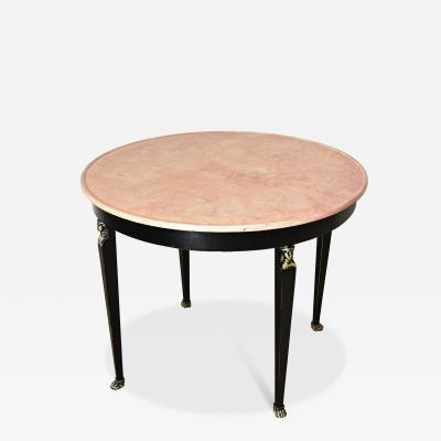 French Empire Style Ebonized Marble Top Center Table