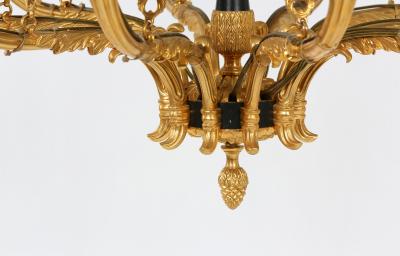 French Empire Style Gilt Bronze Ten Armed Chandelier