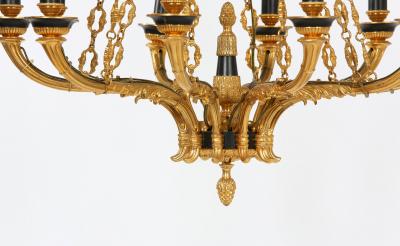 French Empire Style Gilt Bronze Ten Armed Chandelier