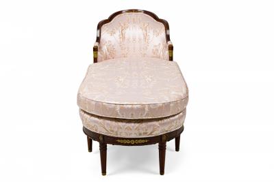 French Empire Style Mahogany Pink Chaise
