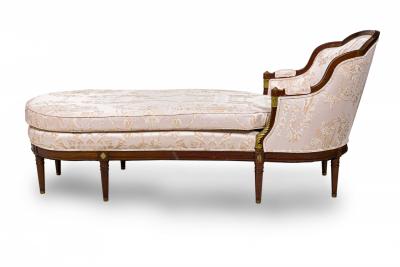 French Empire Style Mahogany Pink Chaise