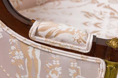 French Empire Style Mahogany Pink Chaise