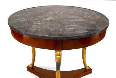 French Empire Style Mahogany and Gilt Center Table