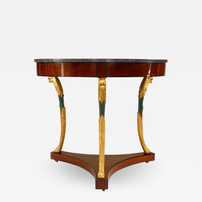 French Empire Style Mahogany and Gilt Center Table