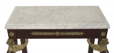 French Empire Style Mahogany and Marble Console Table