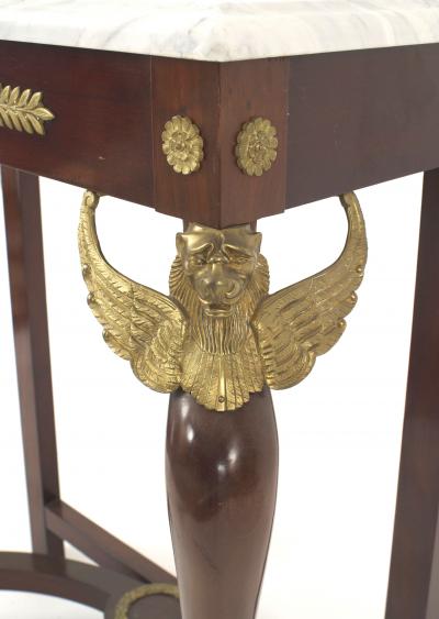 French Empire Style Mahogany and Marble Console Table