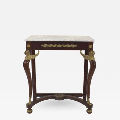 French Empire Style Mahogany and Marble Console Table