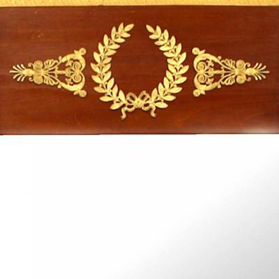 French Empire Style Mahogany and Ormolu Pediment Wall Mirror