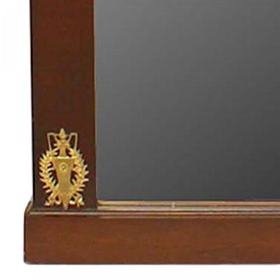 French Empire Style Mahogany and Ormolu Pediment Wall Mirror