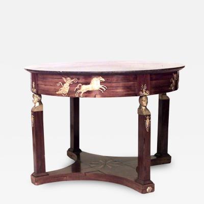 French Empire Style Marble Top Center Table