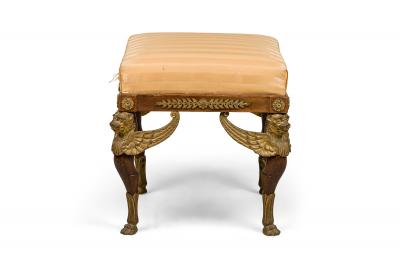 French Empire Style Sphinx Mahogany Bench