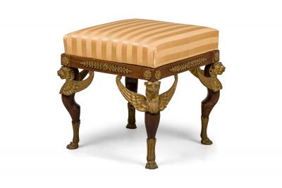 French Empire Style Sphinx Mahogany Bench