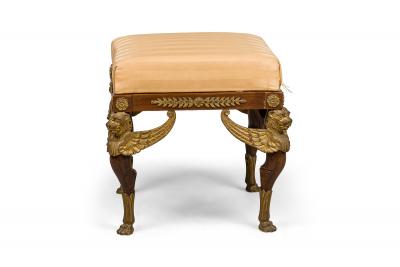 French Empire Style Sphinx Mahogany Bench