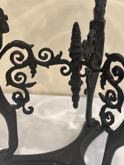 French Empire bronze centerpiece with a clear glass bowl