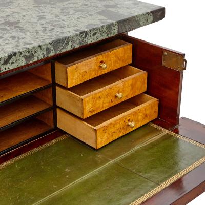 French Empire period mahogany marble and gilt bronze cabinet