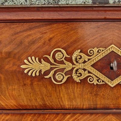 French Empire period mahogany marble and gilt bronze cabinet