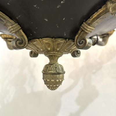 French Empire style ebonized and gilt bronze chandelier 1920s