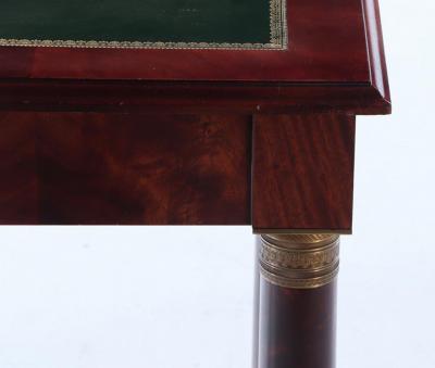 French Empire style mahogany bronze mounted leather top writing desk C 1940