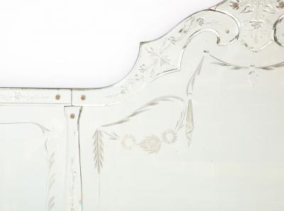 French Etched Horizontal Mirror with Foliate Etched Boarders