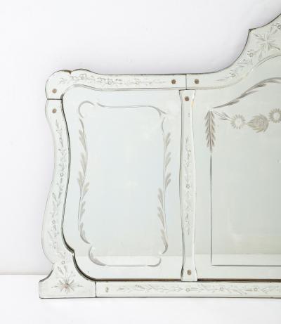 French Etched Horizontal Mirror with Foliate Etched Boarders