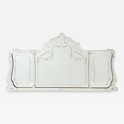 French Etched Horizontal Mirror with Foliate Etched Boarders