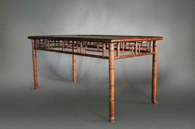 French Faux Bamboo Dining Table