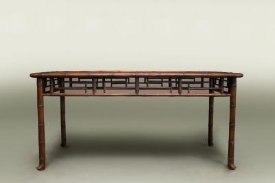 French Faux Bamboo Dining Table