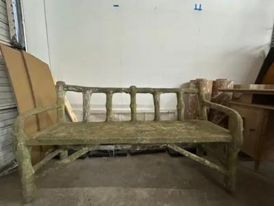 French Faux Bois Garden Bench