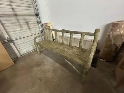 French Faux Bois Garden Bench