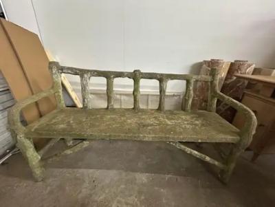 French Faux Bois Garden Bench