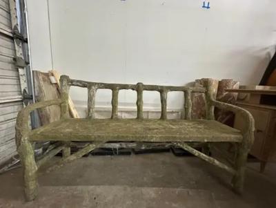 French Faux Bois Garden Bench