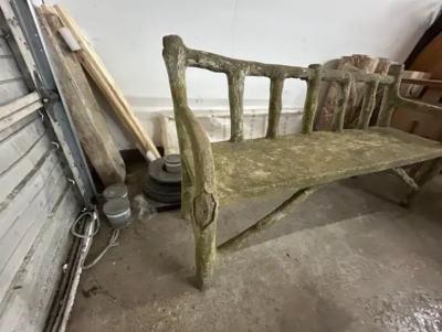 French Faux Bois Garden Bench