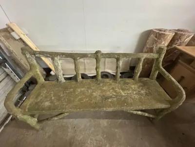 French Faux Bois Garden Bench
