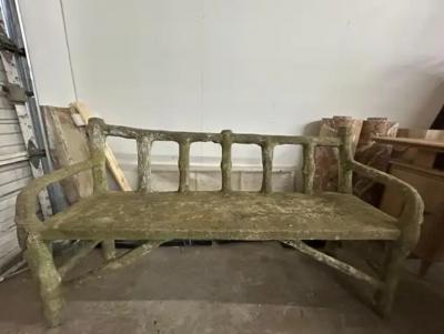 French Faux Bois Garden Bench